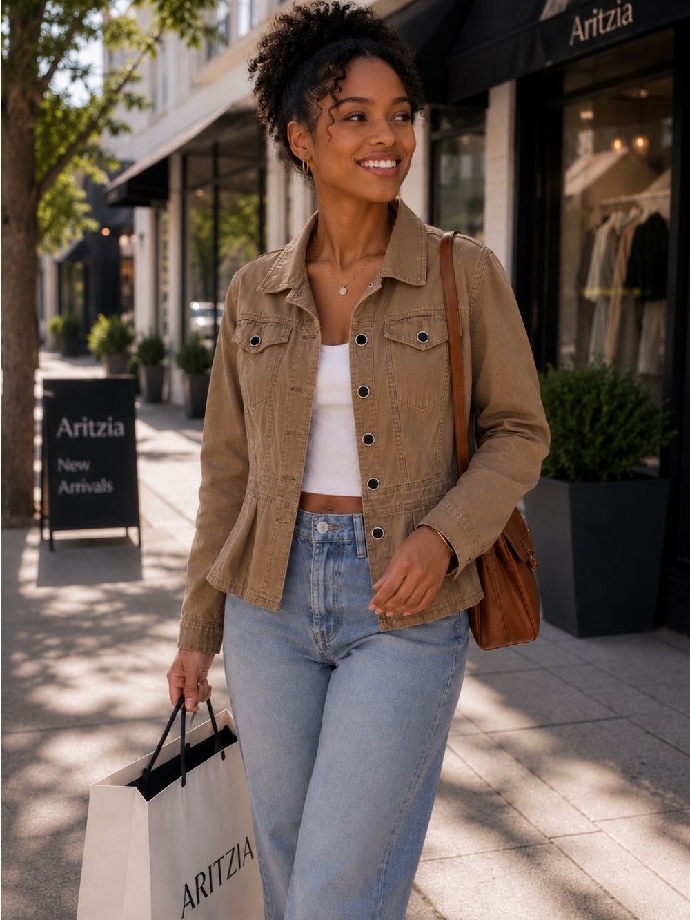 High Sierra Tan Utility Jacket Soft Stretch Cotton Size S